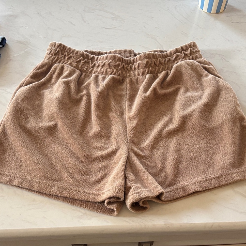 Reflex Women's Tan Terry Cloth Beach Shorts